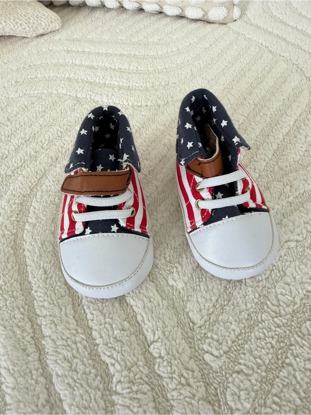 Patriotic Stars & Stripes BABY Shoes - NEW - size 0-6 M